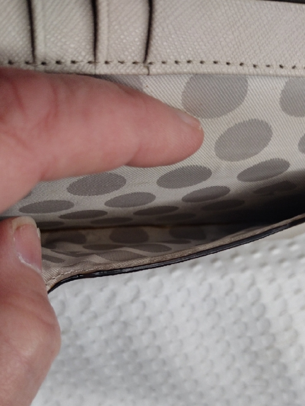 kate spade Beige Saffiano Leather Wristlet Clutch - Picture 7 of 8